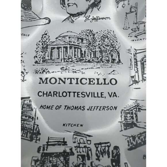 Monticello Souvenir Decorative Fluted Glass Trinket Dish Thomas Jefferson Home - Picture 4 of 8